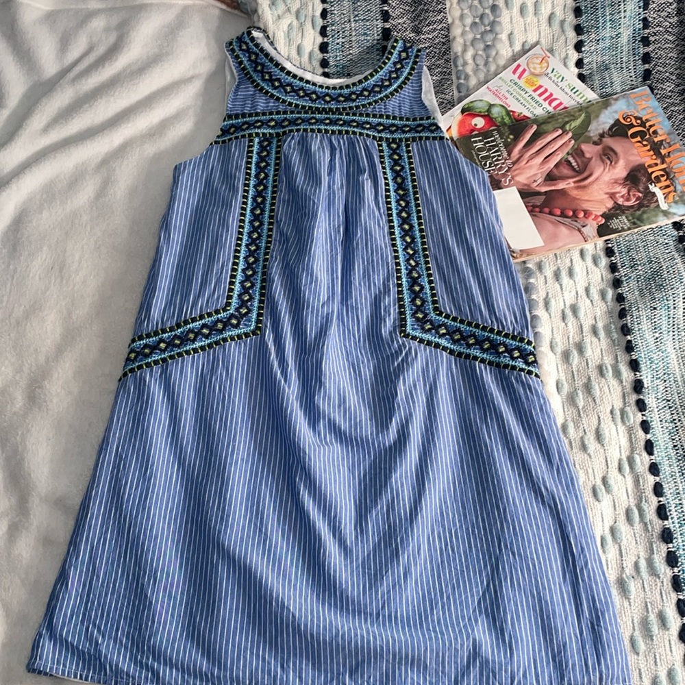 Vineyard Vines Embroidered Striped Cotton Mini Dress - XS